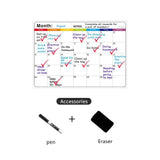 Magnetic Monthly Daily Whiteboard Calendar Erasable